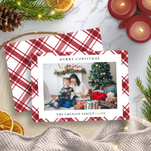 Frohe Weihnachten Karo Flach Weihnachtskarte
