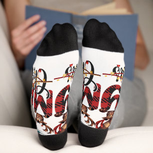 Frohe Weihnachten Katze 2025 Socken