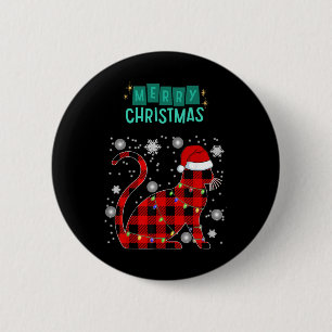 Frohe Weihnachten Katze Kariert Grafik Für Katzenl Button