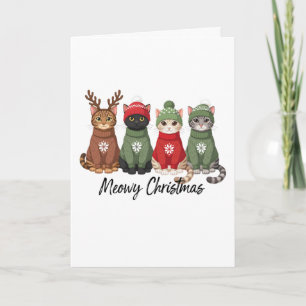 Frohe Weihnachten Katzen hässlicher Pullover Renti Karte