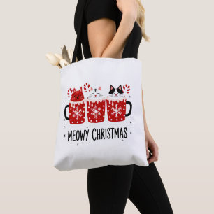 Frohe Weihnachten Katzen Heiße Schokolade Zuckerro Tasche