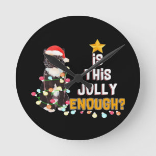 Frohe Weihnachten Katzen Runde Wanduhr