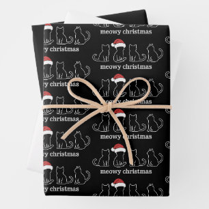 Frohe Weihnachten Katzen Süße Kätzchen Katzen Weih Geschenkpapier Set