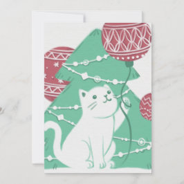 Frohe Weihnachten: Katzen und Ornamente Einladung