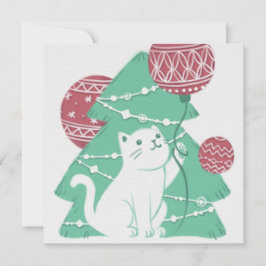 Frohe Weihnachten: Katzen und Ornamente Einladung