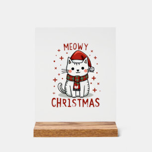 Frohe Weihnachten Katzenliebhaber Lustige Festlich Acrylschild