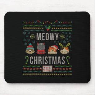 Frohe Weihnachten Katzenliebhaber Tacky Hässlicher Mousepad