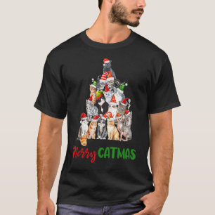 Frohe Weihnachten Katzenturm T-Shirt