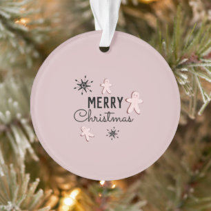 Frohe Weihnachten Kekse Lebkuchen Rosa Ornament