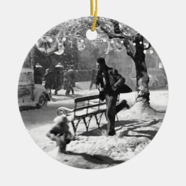 Frohe Weihnachten Keramik Ornament (Vorne)