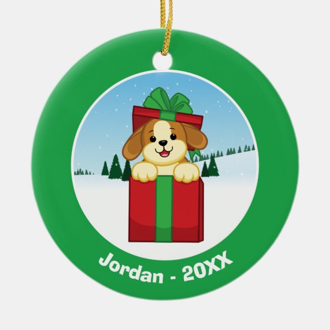 Frohe Weihnachten! Keramik Ornament (Vorne)