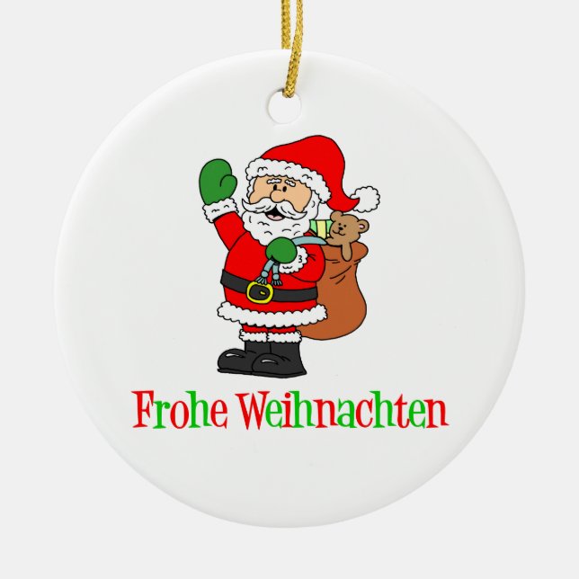 Frohe Weihnachten Keramik Ornament (Vorne)