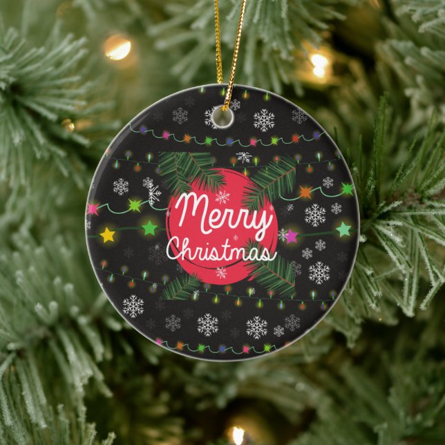 Frohe Weihnachten Keramik Ornament (Baum)