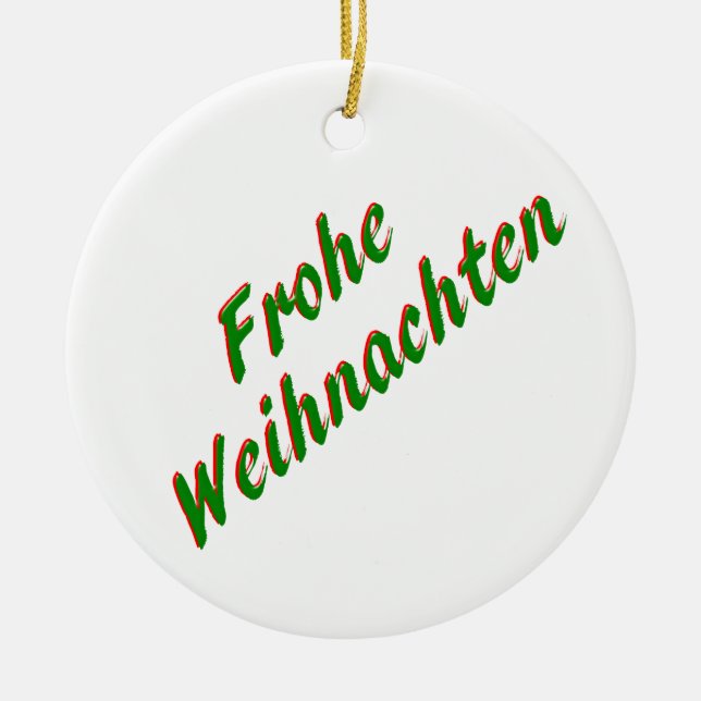 Frohe Weihnachten Keramik Ornament (Vorne)