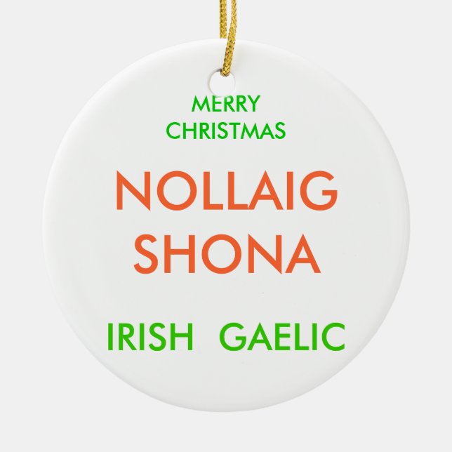 FROHE WEIHNACHTEN, KERAMIK ORNAMENT (Vorne)