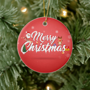 Frohe Weihnachten Keramik Ornament