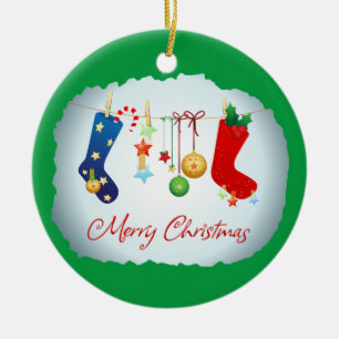 Frohe Weihnachten Keramik Ornament