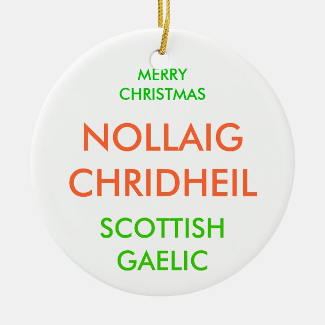 FROHE WEIHNACHTEN, KERAMIK ORNAMENT (Vorne)