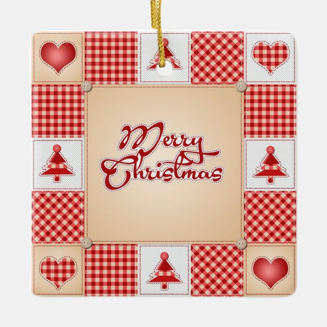 Frohe Weihnachten Keramikornament (Vorderseite)