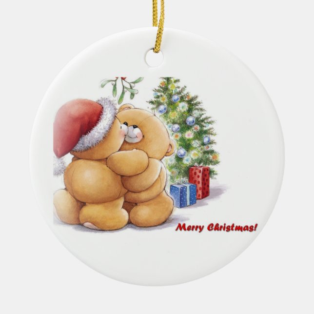 Frohe Weihnachten! Keramikornament (Vorne)