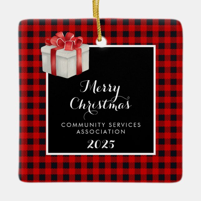 Frohe Weihnachten Keramikornament (Vorderseite)