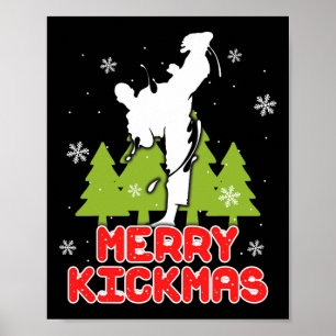 Frohe Weihnachten Kickmas Lustiger Weihnachtsbaum Poster