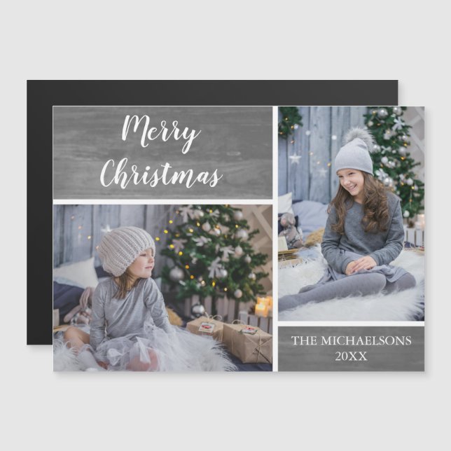 Frohe Weihnachten Kinder Foto Magnet (Vorne/Hinten)