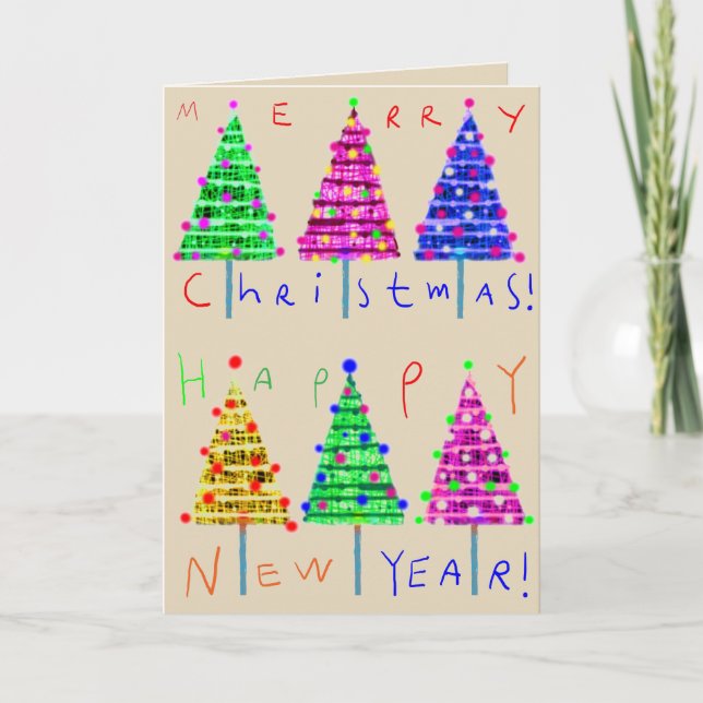 Frohe Weihnachten Kinder Kunst Weihnachtskarten (Vorderseite)