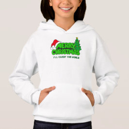 Frohe Weihnachten Kinder – Weihnachtsmann & Tannen Hoodie