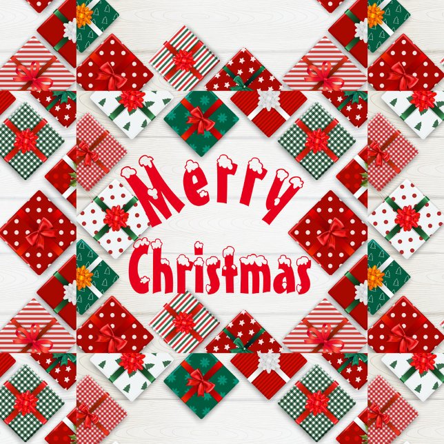 Frohe Weihnachten Kissen (A square arrangement of Christmas presents!)