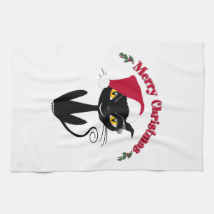 Frohe Weihnachten Kitty Katze Handtuch