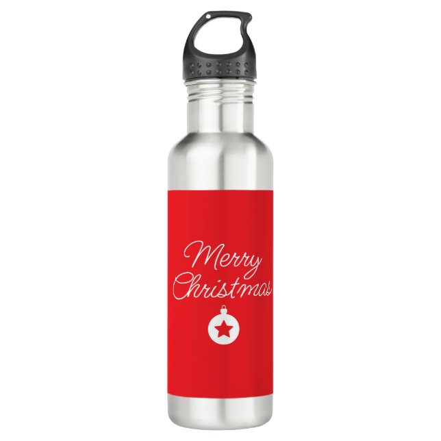 Frohe Weihnachten Klassik Einzigartig Minimalistis Edelstahlflasche (Vorderseite)