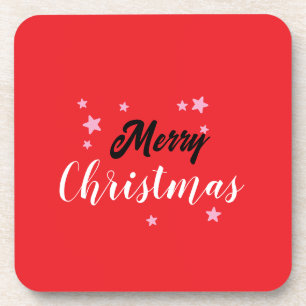 Frohe Weihnachten Klassik Einzigartig Minimalistis Getränkeuntersetzer