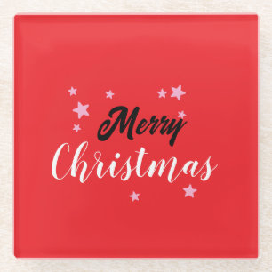 Frohe Weihnachten Klassik Einzigartig Minimalistis Glasuntersetzer