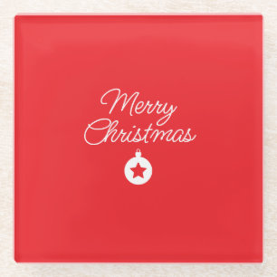 Frohe Weihnachten Klassik Einzigartig Minimalistis Glasuntersetzer
