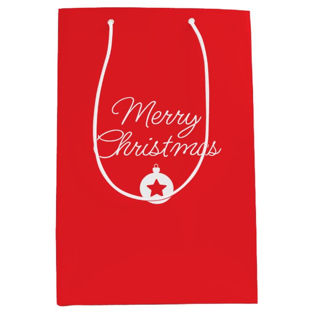 Frohe Weihnachten Klassik Einzigartig Minimalistis Mittlere Geschenktüte (Vorderseite)