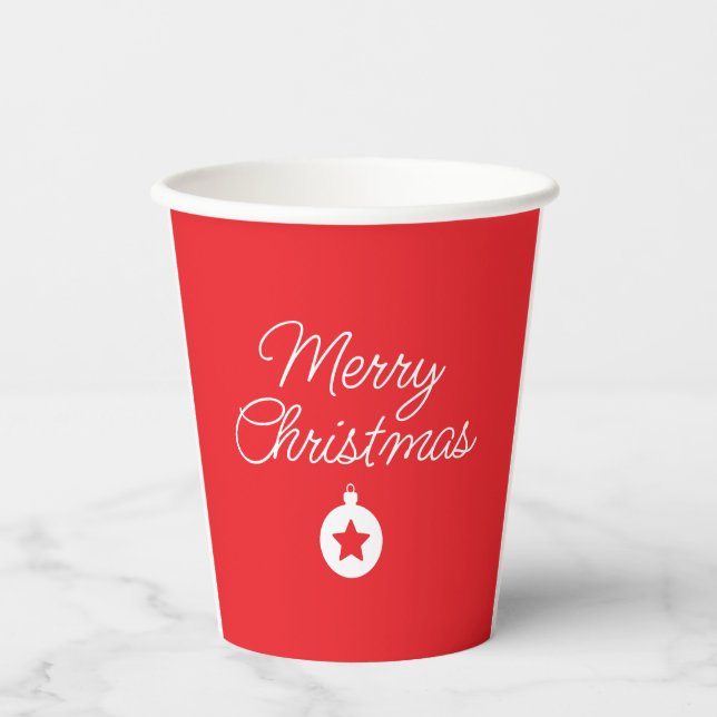 Frohe Weihnachten Klassik Einzigartig Minimalistis Pappbecher (Vorderseite)
