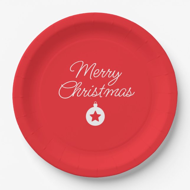 Frohe Weihnachten Klassik Einzigartig Minimalistis Pappteller (Vorderseite)