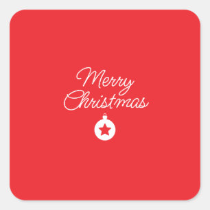 Frohe Weihnachten Klassik Einzigartig Minimalistis Quadratischer Aufkleber