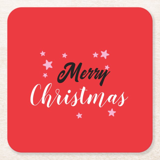 Frohe Weihnachten Klassik Einzigartig Minimalistis Rechteckiger Pappuntersetzer (Vorderseite)