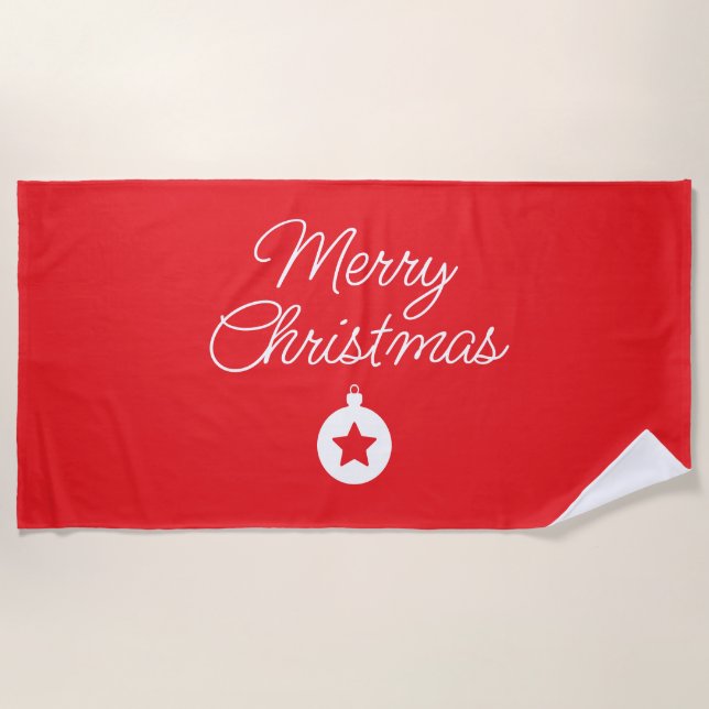 Frohe Weihnachten Klassik Einzigartig Minimalistis Strandtuch (Vorderseite)