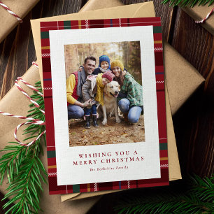 Frohe Weihnachten klassisch rot kariert ein Foto