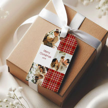 Frohe Weihnachten Klassische rote karierte Fotocol