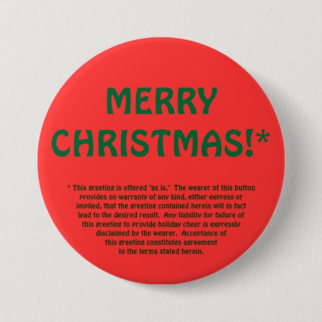 FROHE WEIHNACHTEN! * (Klein Gedruckte) Button (Vorderseite)