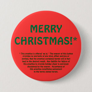 FROHE WEIHNACHTEN! * (Klein Gedruckte) Button