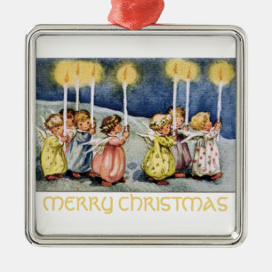Frohe Weihnachten Kleine Engel Platz Ornament Aus Metall