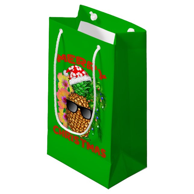 Frohe Weihnachten Kleine Geschenktüte (Vorderseite Schrägansicht)