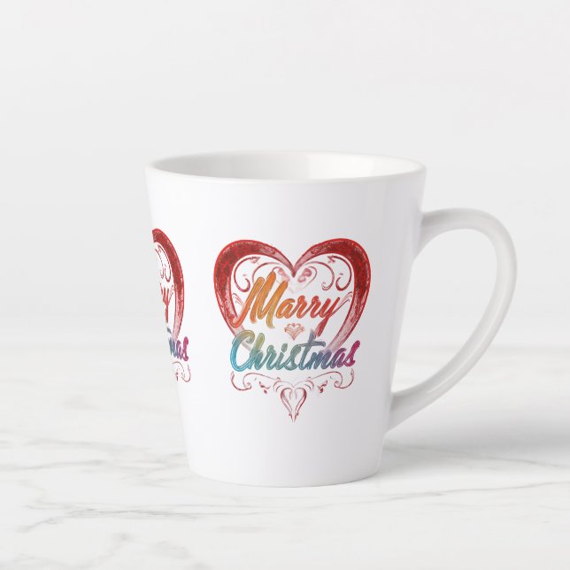 Frohe Weihnachten Kleine Latte Tasse, 12 oz Milchtasse (Rechts)