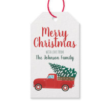 Frohe Weihnachten Kleiner Roter Lieferwagen Truck 