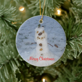 Frohe Weihnachten Kleiner Snowman Jahr Keramik Ornament